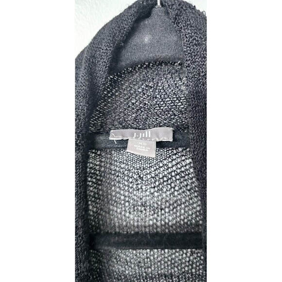 J JILL Black Knit Wool Blend Long Sleeve Open Front Cozy Women Cardigan (XS) - Picture 2 of 4